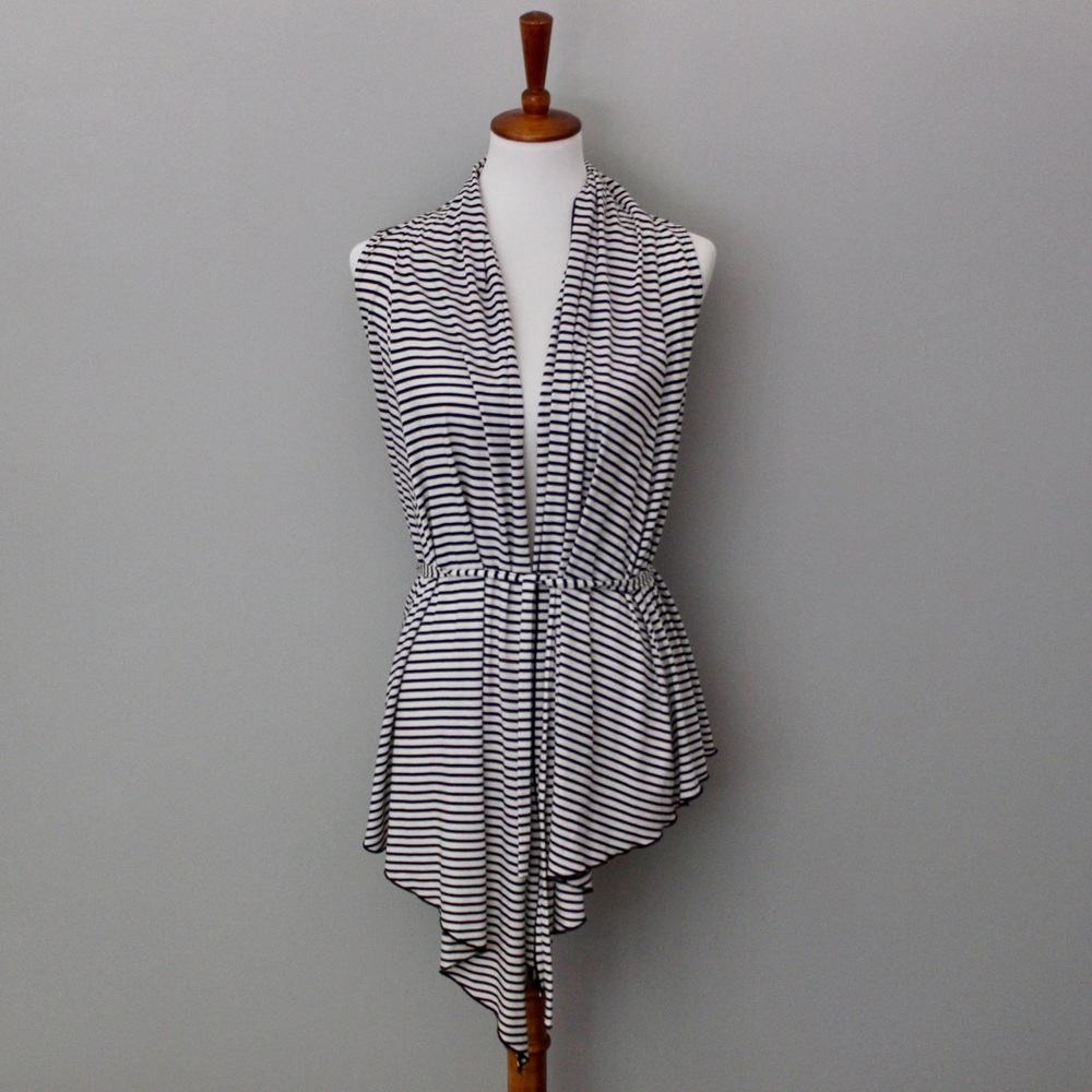 Aqua Sleeveless Wrap Cardigan